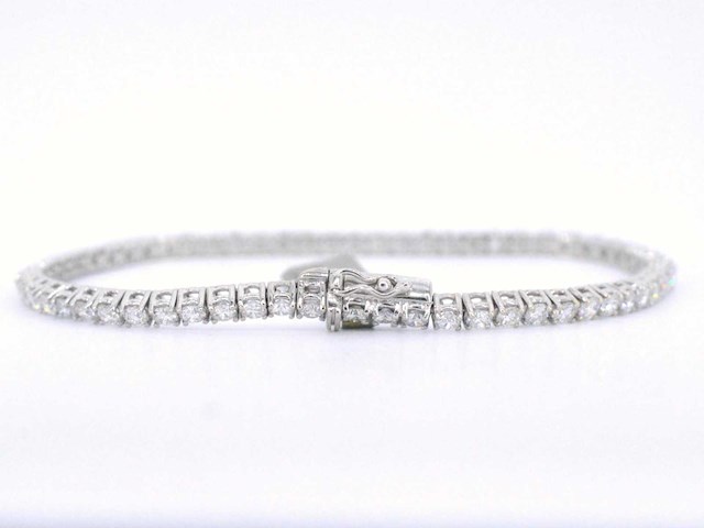 Witgouden armband volledig bezet met briljant geslepen diamanten 4.50 carat - afbeelding 4 van  9