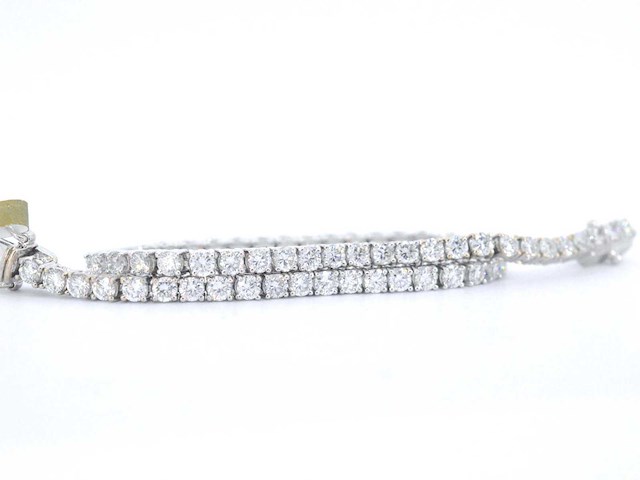 Witgouden armband volledig bezet met briljant geslepen diamanten 4.50 carat - afbeelding 7 van  9