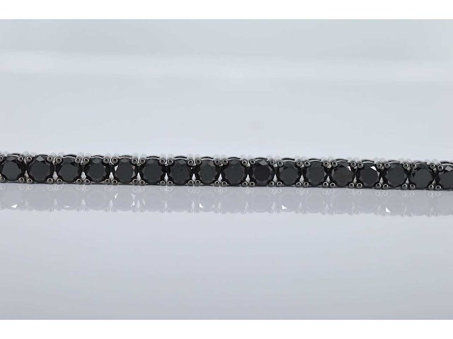 Witgouden armband zwarte diamanten - afbeelding 6 van  6