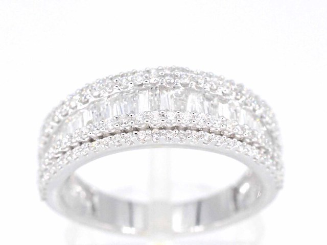 Witgouden band ring met vijf rijen van diamant 1.00 carat - afbeelding 1 van  7