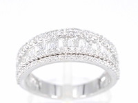 Witgouden band ring met vijf rijen van diamant 1.00 carat - afbeelding 1 van  7