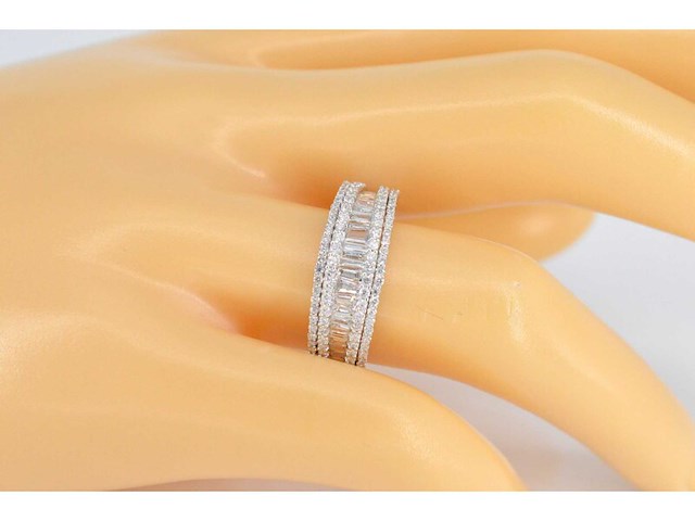 Witgouden band ring met vijf rijen van diamant 1.00 carat - afbeelding 2 van  7