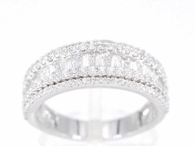 Witgouden bandring met vijf rijen diamanten 1.00 carat - afbeelding 1 van  4