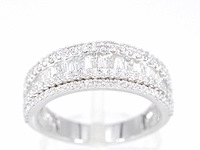 Witgouden bandring met vijf rijen diamanten 1.00 carat - afbeelding 1 van  4