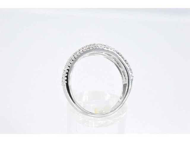 Witgouden bandring met vijf rijen diamanten 1.00 carat - afbeelding 3 van  4