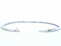 Witgouden bangle armband met natuurlijke briljant geslepen diamanten - afbeelding 7 van  10