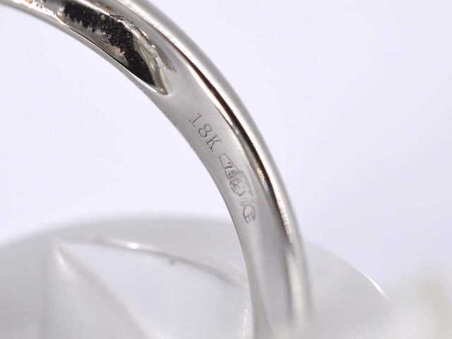 Witgouden bijzondere diamanten ring met pear shape diamant 3.00 carat - afbeelding 7 van  7