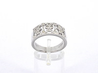 Witgouden brede ring met natuurlijke diamanten in motief gezet - afbeelding 7 van  11