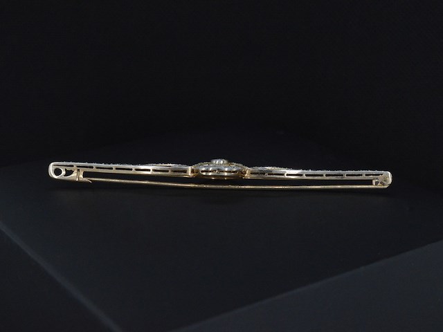 Witgouden broche met diamanten - afbeelding 4 van  8