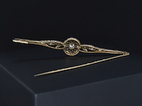 Witgouden broche met diamanten - afbeelding 6 van  8