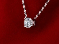 Witgouden collier diamant 1.00 ct igi