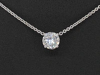 Witgouden collier diamant 1.00 ct igi - afbeelding 2 van  7