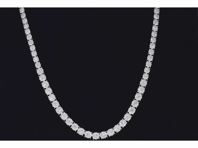 Witgouden collier diamant 10.00 ct - afbeelding 1 van  9