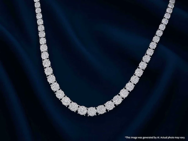 Witgouden collier diamant 10.00 ct - afbeelding 3 van  9