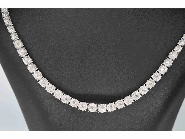 Witgouden collier diamant 10.00 ct - afbeelding 5 van  9