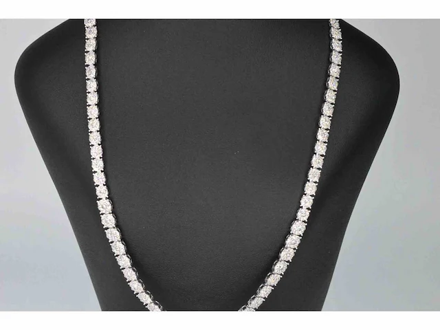 Witgouden collier diamant 10.00 ct - afbeelding 7 van  9