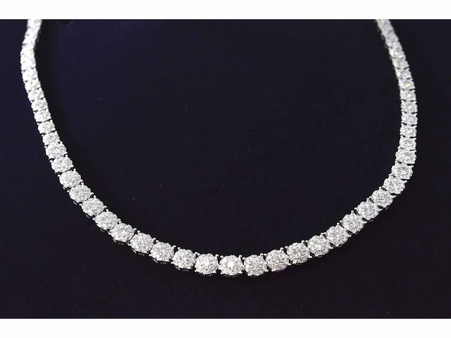 Witgouden collier diamant 10.00 ct - afbeelding 8 van  9