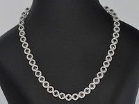 Witgouden collier diamant zwart/wit 14.00 ct - afbeelding 1 van  8