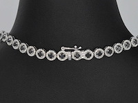 Witgouden collier diamant zwart/wit 14.00 ct - afbeelding 5 van  8