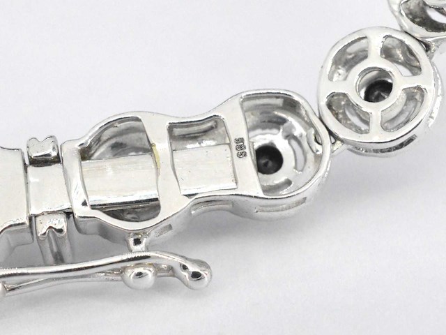 Witgouden collier diamant zwart/wit 14.00 ct - afbeelding 7 van  8