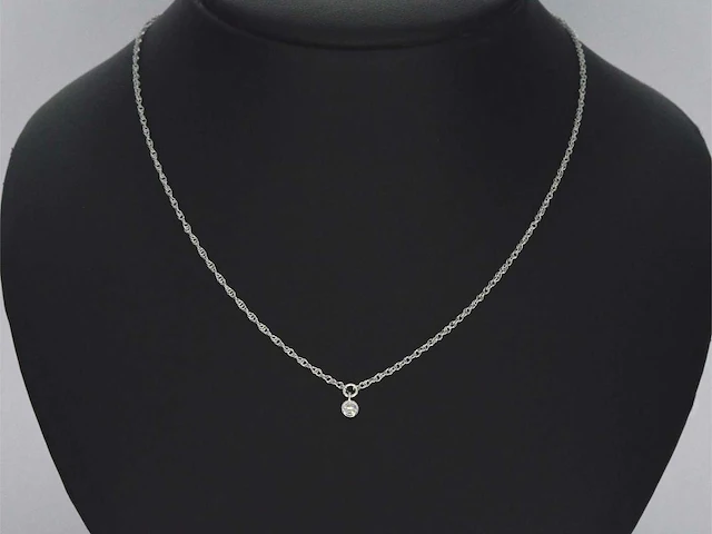 Witgouden collier diamant - afbeelding 2 van  7