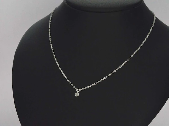 Witgouden collier diamant - afbeelding 3 van  7