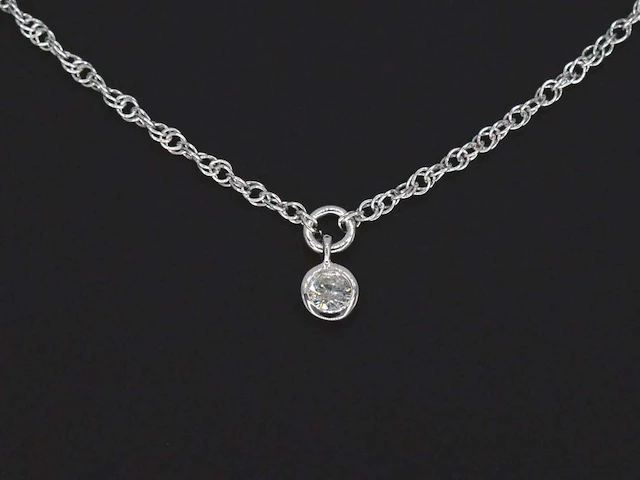 Witgouden collier diamant - afbeelding 5 van  7