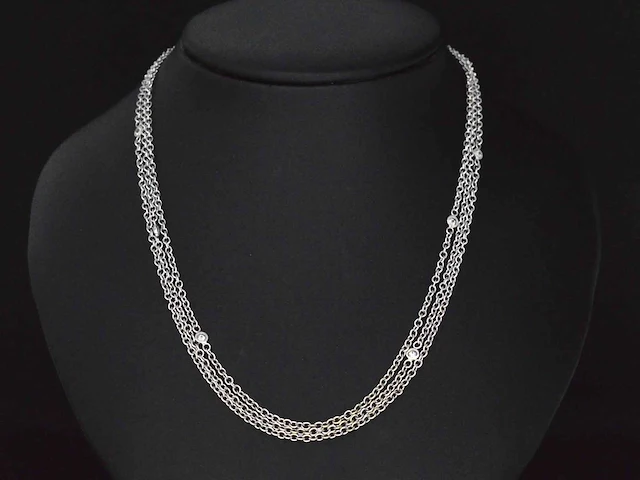 Witgouden collier diamant - afbeelding 2 van  6