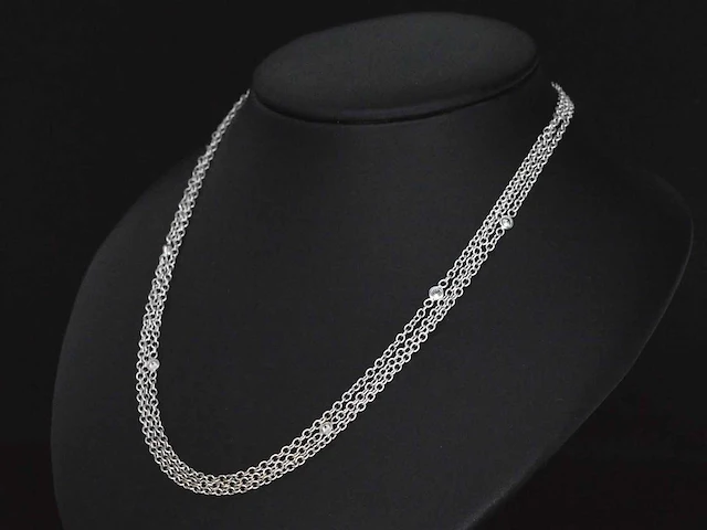 Witgouden collier diamant - afbeelding 3 van  6