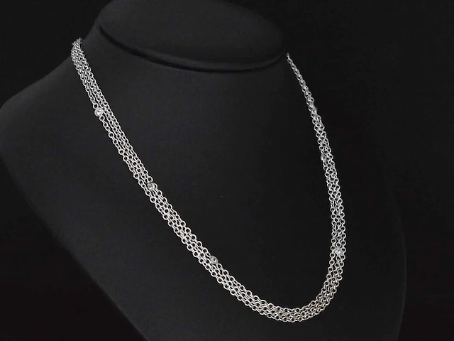 Witgouden collier diamant - afbeelding 4 van  6