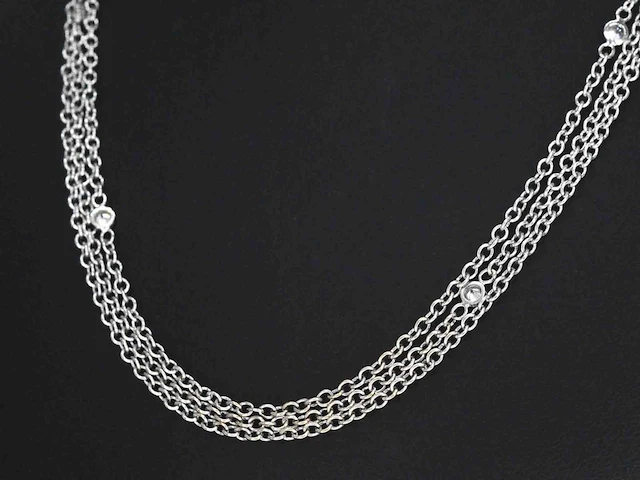 Witgouden collier diamant - afbeelding 5 van  6