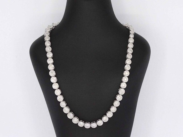 Witgouden collier met 15.00 carat diamanten - afbeelding 3 van  10