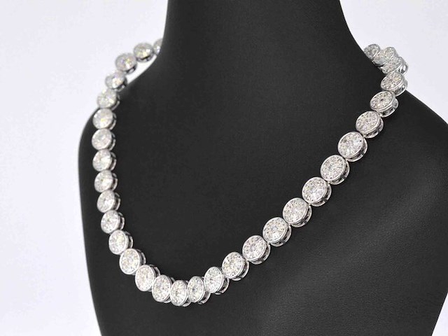 Witgouden collier met 15.00 carat diamanten - afbeelding 4 van  10
