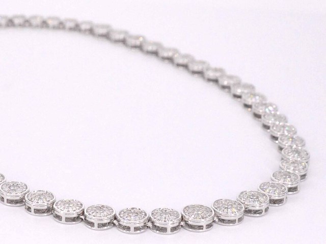 Witgouden collier met 15.00 carat diamanten - afbeelding 8 van  10