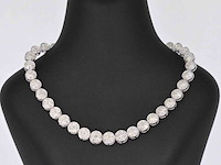 Witgouden collier met 15.00 carat natuurlijke diamanten - afbeelding 1 van  10