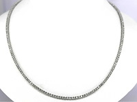 Witgouden collier met briljant geslepen diamanten - afbeelding 1 van  9