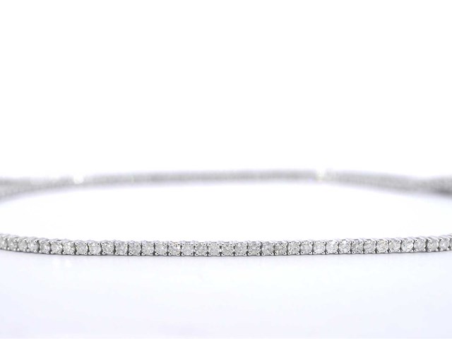 Witgouden collier met briljant geslepen diamanten - afbeelding 5 van  9