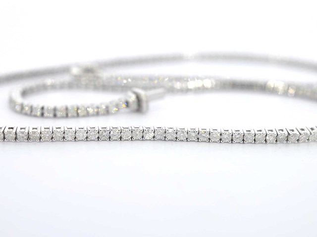 Witgouden collier met briljant geslepen diamanten - afbeelding 6 van  9