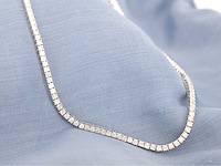 Witgouden collier met briljant geslepen diamanten - afbeelding 9 van  9