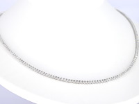 Witgouden collier met briljant geslepen diamanten - afbeelding 4 van  10