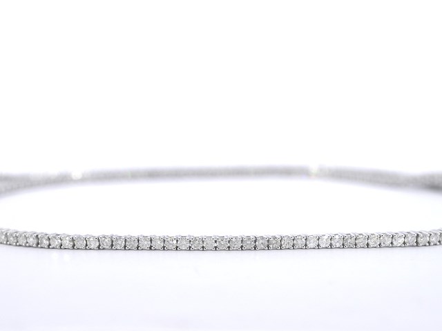 Witgouden collier met briljant geslepen diamanten - afbeelding 5 van  10