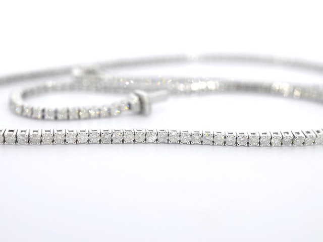 Witgouden collier met briljant geslepen diamanten - afbeelding 6 van  10