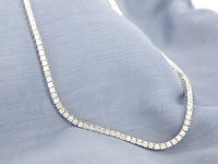 Witgouden collier met briljant geslepen diamanten - afbeelding 9 van  10