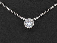 Witgouden collier met diamant 1.00 carat - afbeelding 2 van  7