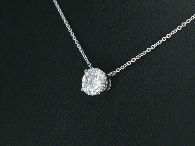 Witgouden collier met diamant 1.00 carat - afbeelding 4 van  6