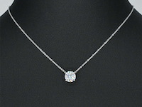 Witgouden collier met diamant 1.00 carat - afbeelding 2 van  6