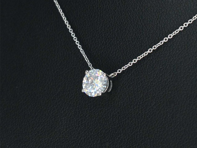 Witgouden collier met diamant 1.00 carat - afbeelding 4 van  6