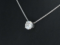 Witgouden collier met diamant 1.00 carat - afbeelding 4 van  6