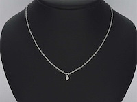 Witgouden collier met diamant - afbeelding 2 van  7
