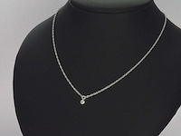 Witgouden collier met diamant - afbeelding 4 van  7